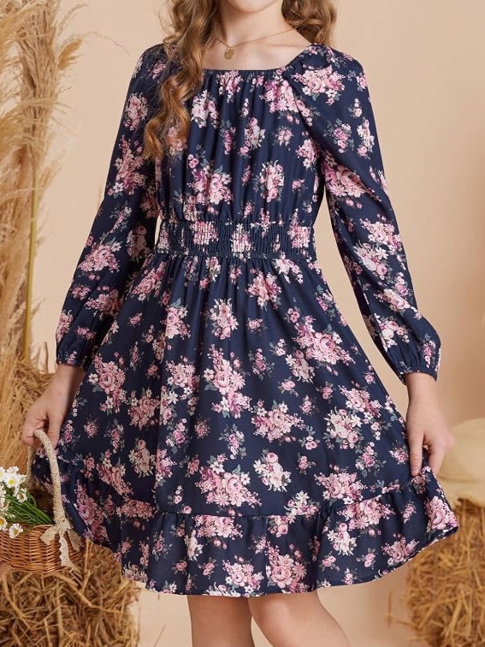 Grace Karin Girls Navy Floral Dress Size 14Y NWT